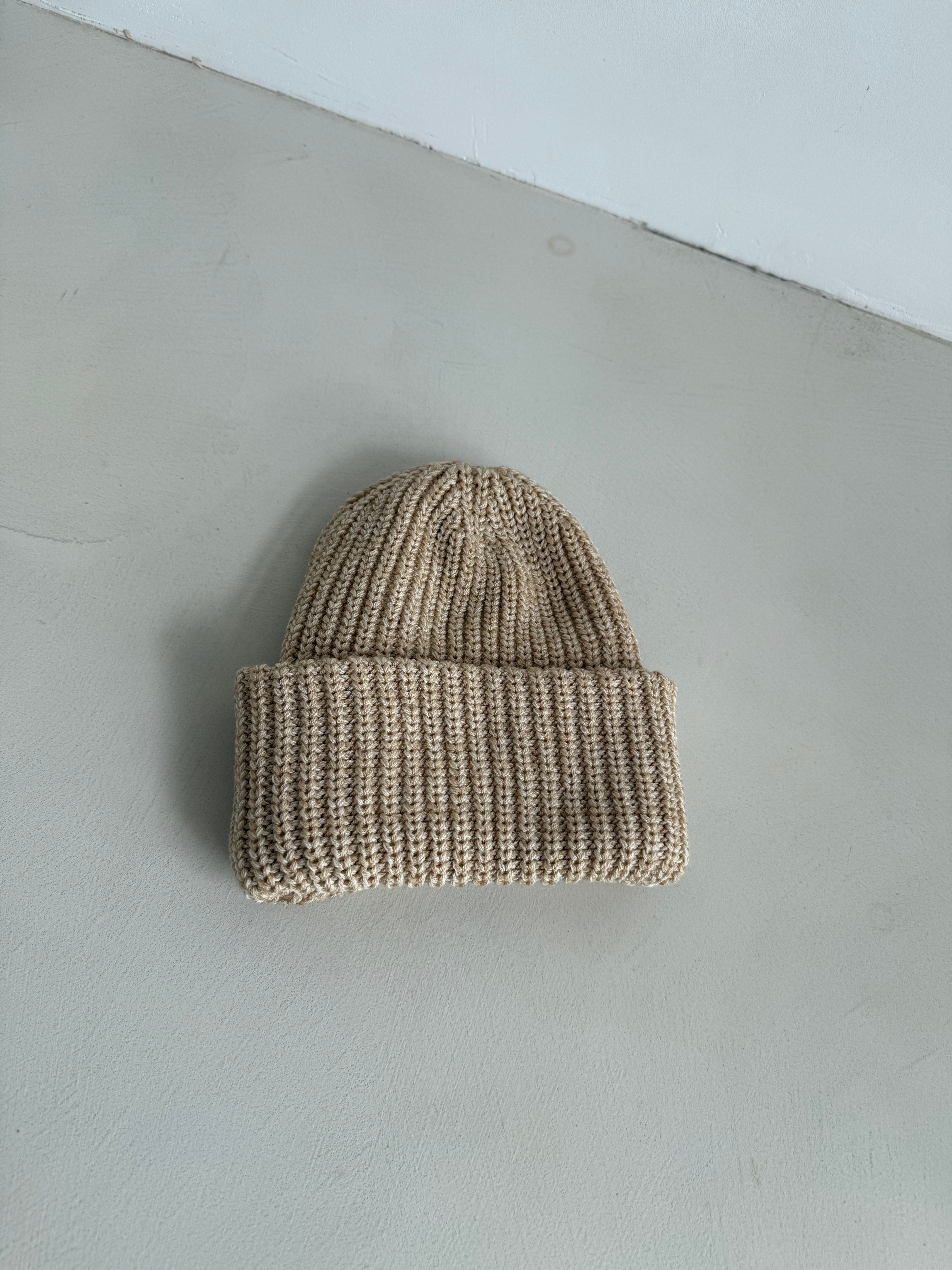Ultra Chunky Oversized American Beanie [BEIGE]