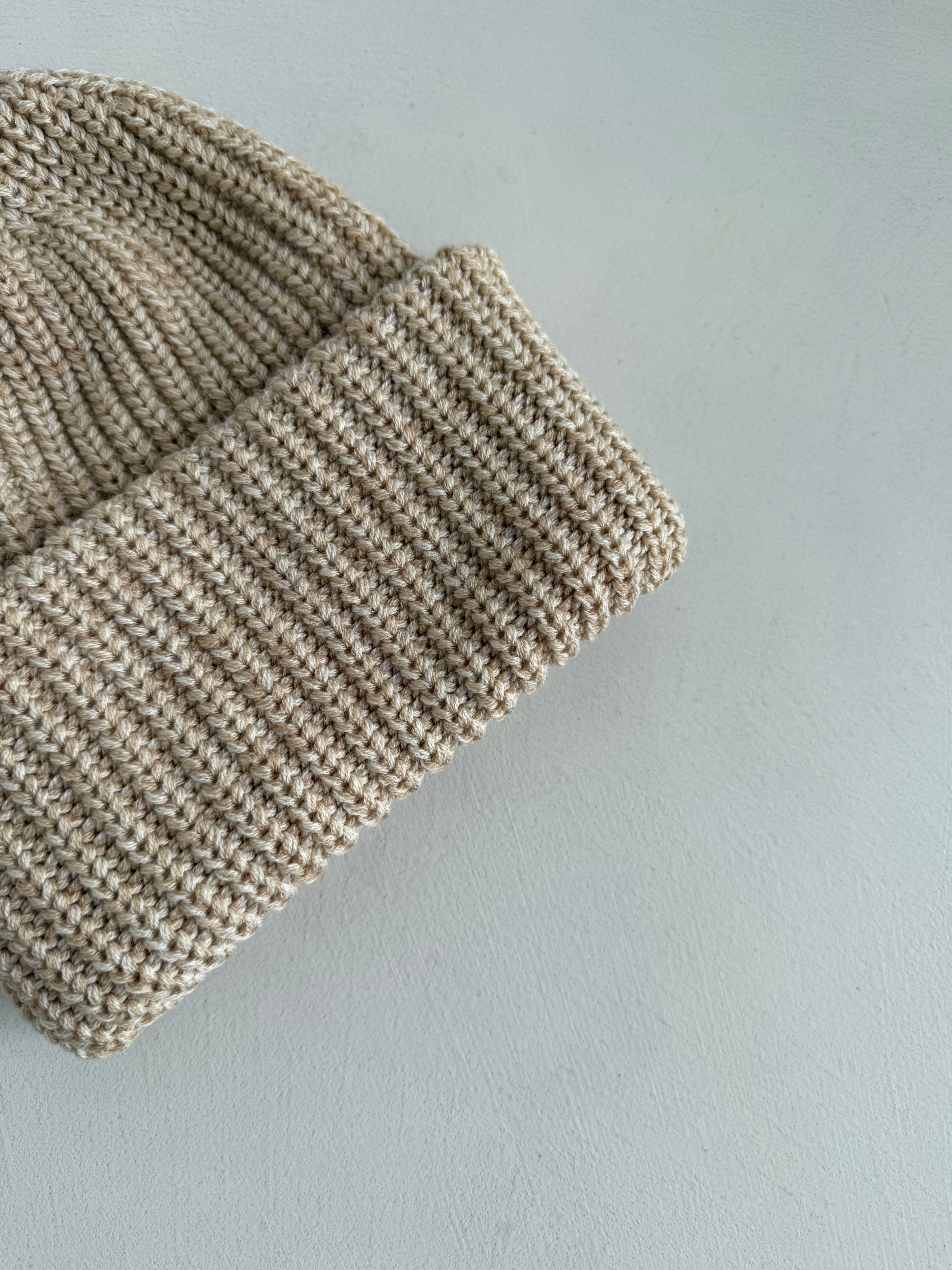 Ultra Chunky Oversized American Beanie [BEIGE]