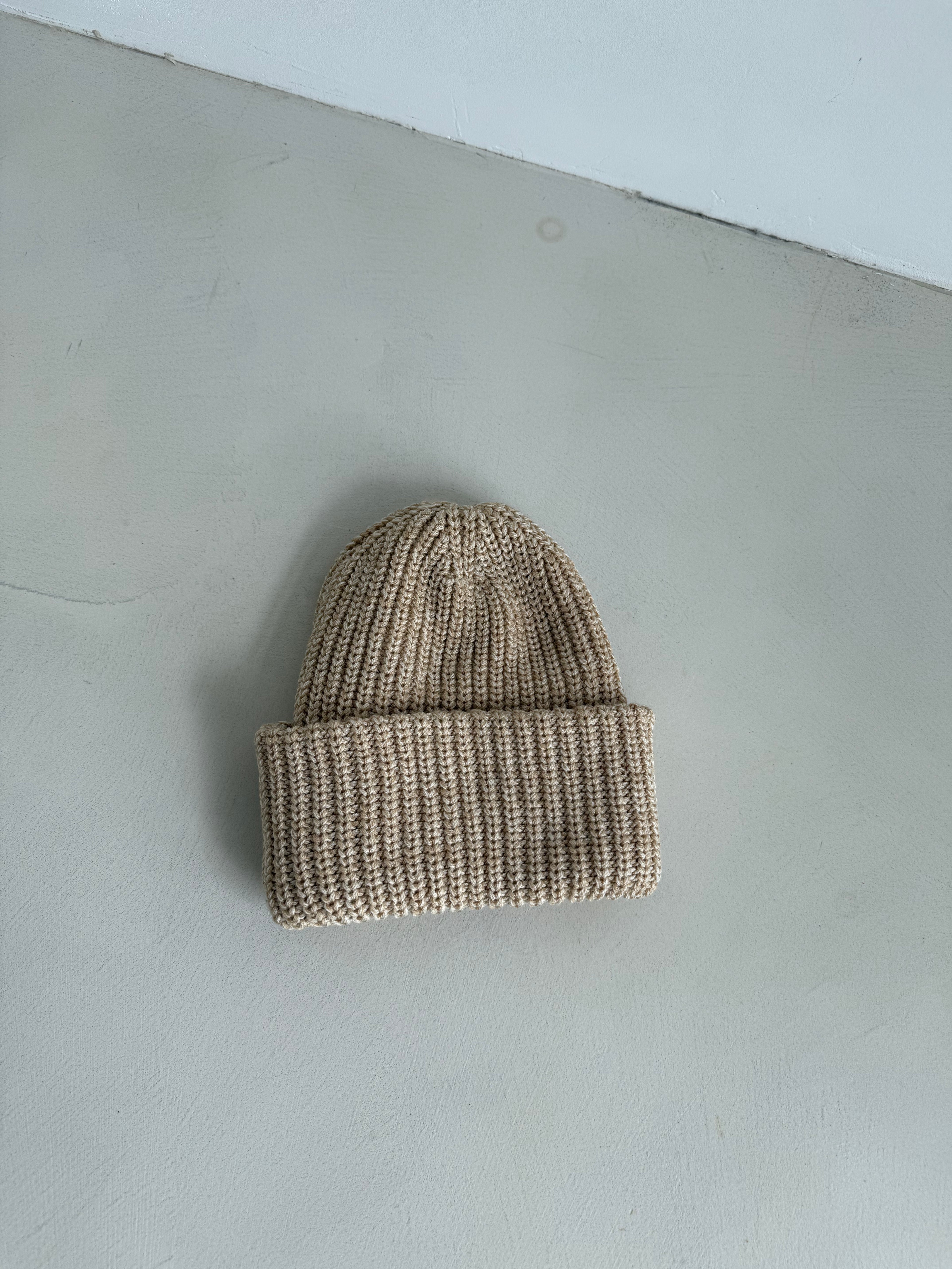Ultra Chunky Oversized American Beanie [BEIGE]