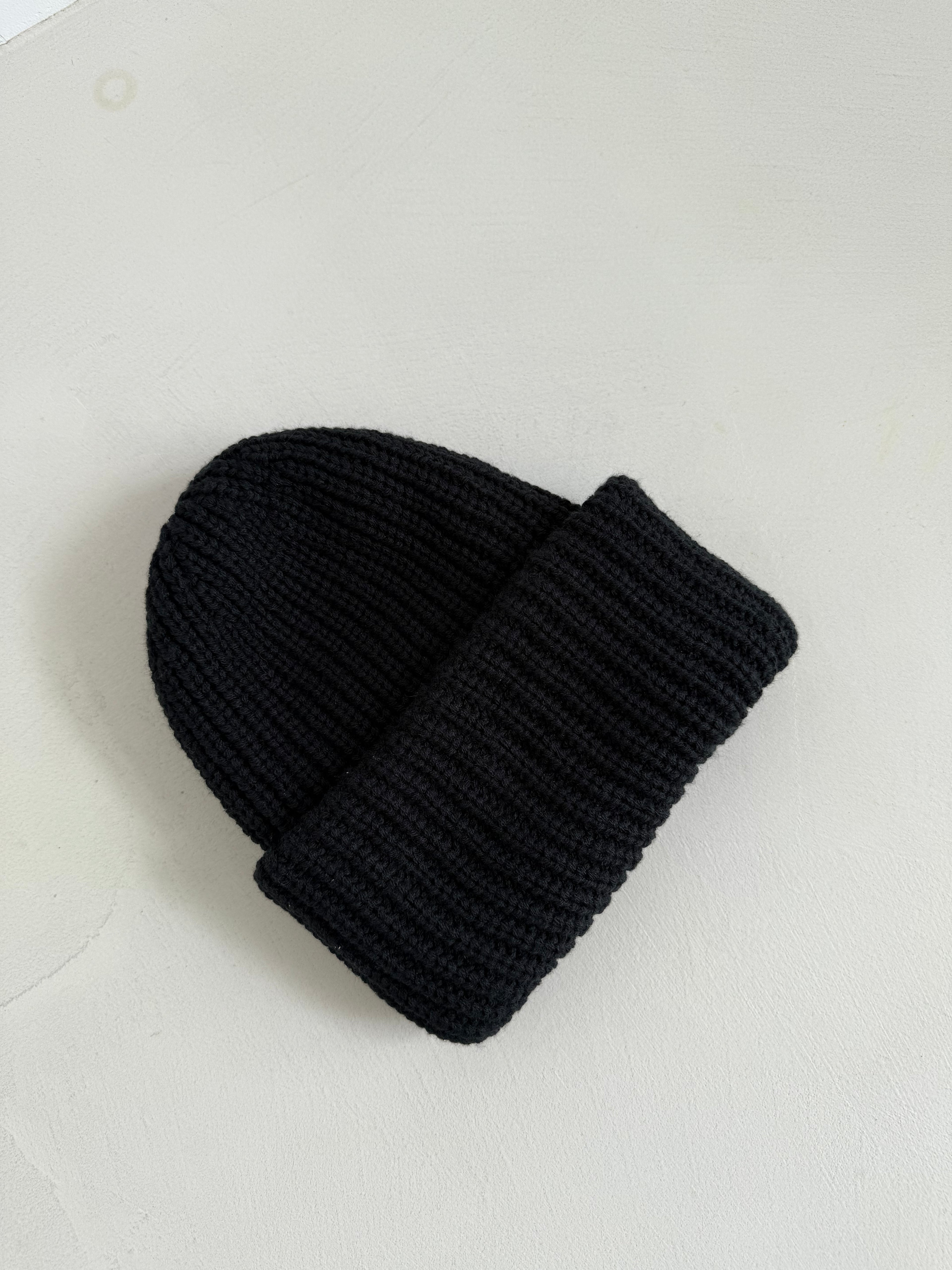 Ultra Chunky Oversized American Beanie [BLACK]